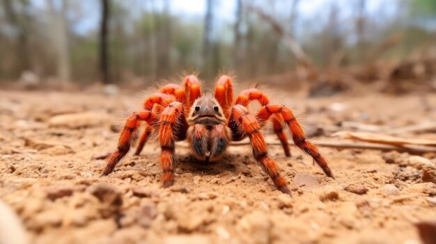 Detailed View of a Ground Tarantula in Macro