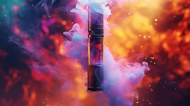 Photo a detailed view of a lit cigarette with smoke billowing from it this image can be used to depict addiction smoking habits or health risks associated with smoking