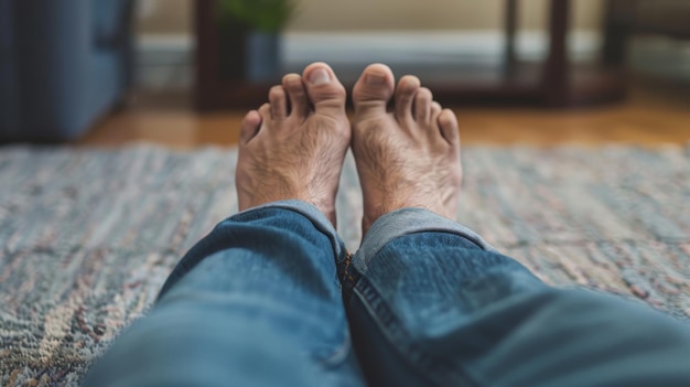 detailed view of a man s feet displaying complications from diabetes focusing on foot health issues