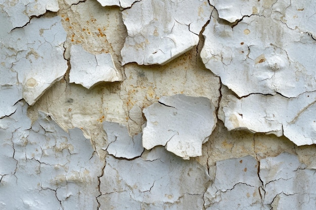 A detailed view of the peeled and cracked layers of paint on a weathered brick wall Detailed view of cracked paint on an old wall AI Generated