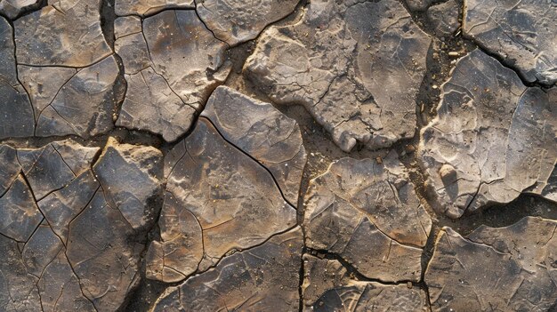 Foto veduta dettagliata di una superficie rocciosa con crepe visibili ideale per progetti geologici e naturali