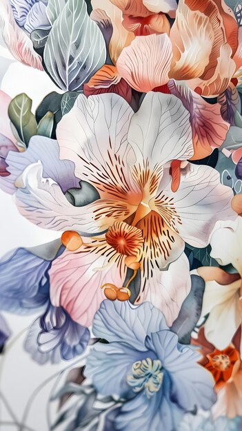 Detailed Watercolor Botanical Illustration