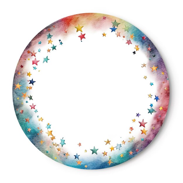 detailed watercolor circle Frame