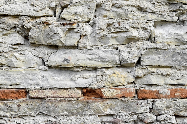 Detailfoto van de stenen muur