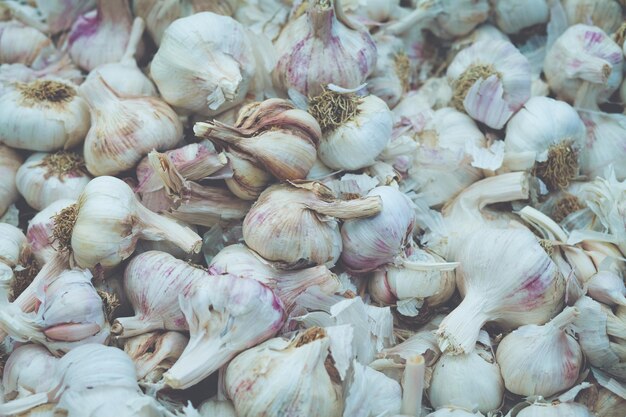 Detailfoto van knoflookbollen