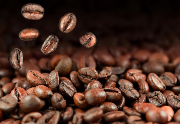 Detailfoto van koffiebonen