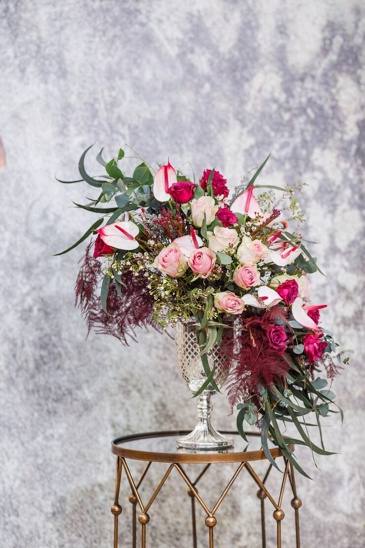 Detailopname. Mooi boeket verse bloemen.