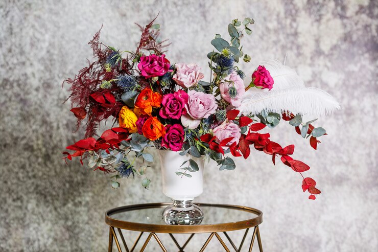 Detailopname. Mooi boeket verse bloemen.