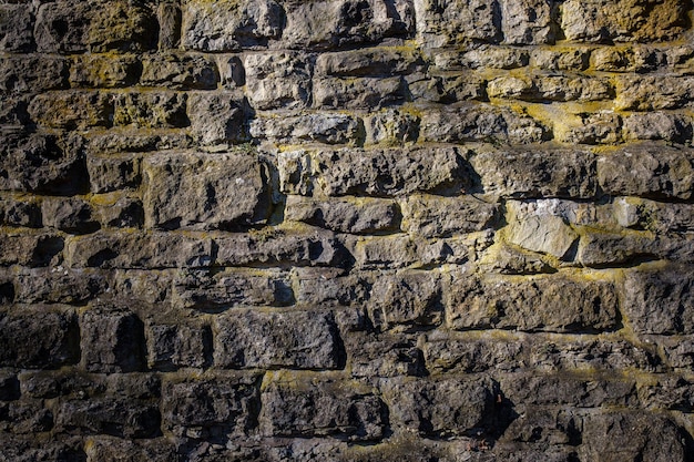 Detailopname van stenen muurtextuur