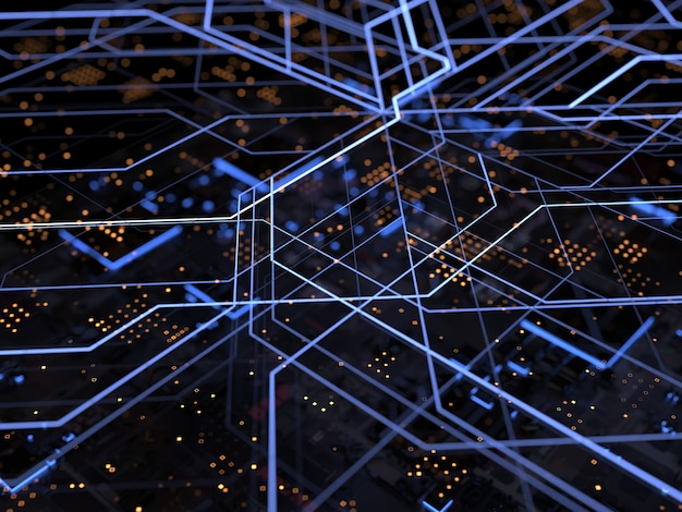 Details of computer circuit boards close up