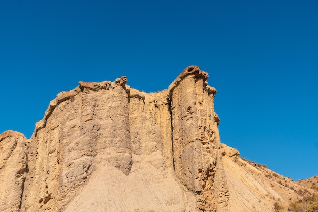 Details on the desert walls of Tabernas, AlmerÃÂÃÂ­a province, Andalusia. On a trek in the Rambla del Infierno