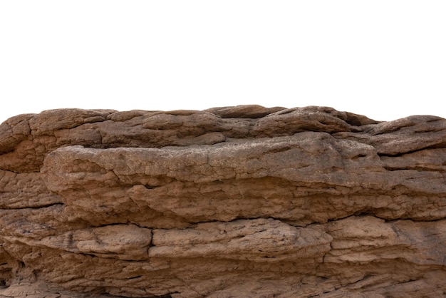 Details en texturen van natuurlijk voorkomende bergrotsen maken deel uit van de attractie. grand canyon sam phan bok ubon ratchathani provincie thailand geïsoleerd op witte achtergrond