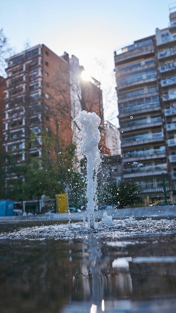 Детали струи воды из фонтана