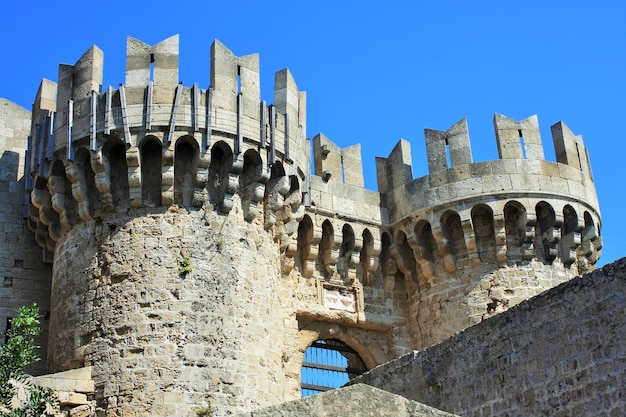 details over Grootmeester van de Ridders van Rhodos, een middeleeuws kasteel in de stad Rhodos, Griekenland