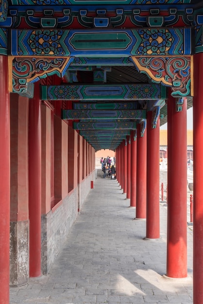北京の紫禁城の屋根と彫刻の詳細