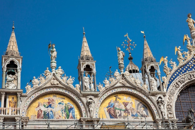 Details of the saint mark basilica built in 1092 in venice