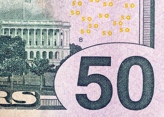 Details van contant geld Amerikaanse vijftig dollar