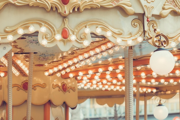 Details van een vintage carrousel Retro toned