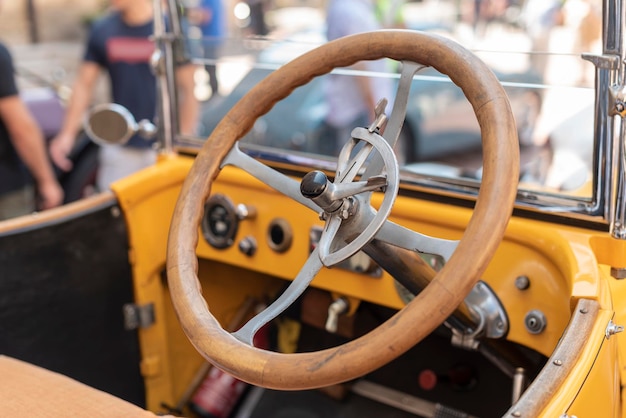 details of a vintage antique car