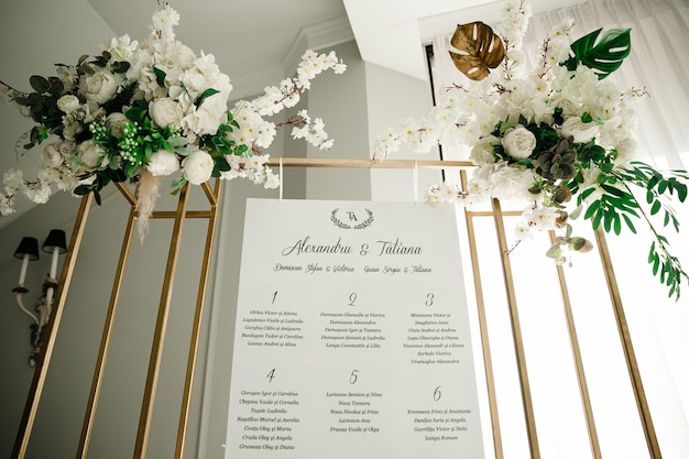 Details Wedding Decor On a gray textural background a bouquet of dried flowers tulips and white wild