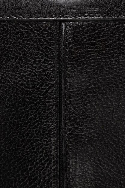 Details of women\'s stylish bag made of black genuine leather,\
backpack, isolated