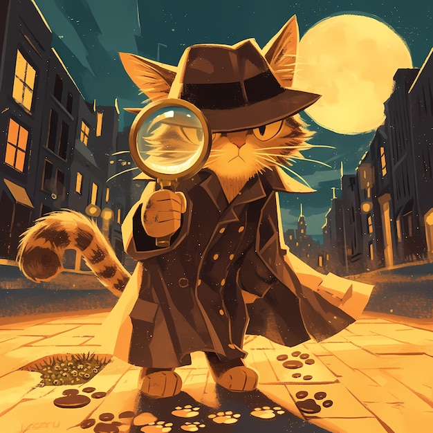 Detective Cat in actie