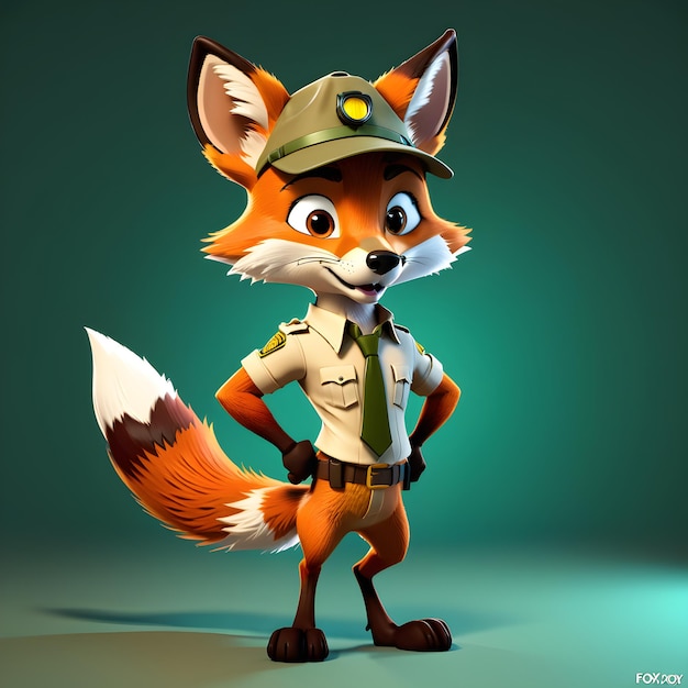 Premium Photo | Detective fox in the form of a police officer