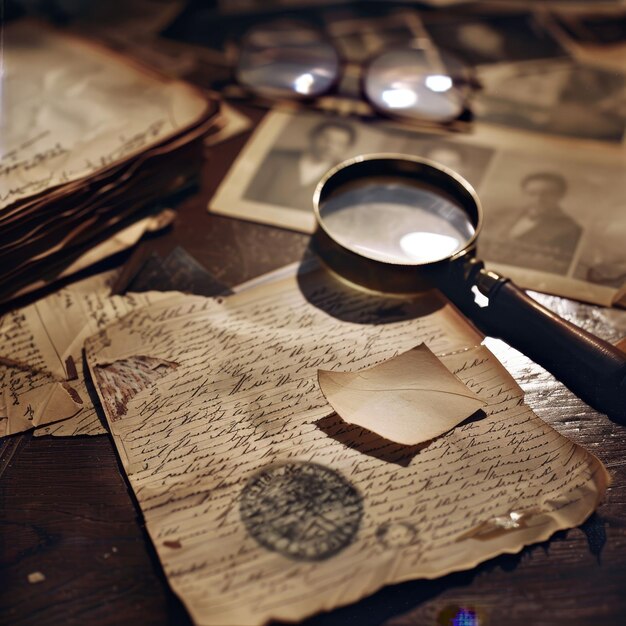 Premium Photo  Detectives first clue a forgotten letter unraveling the 