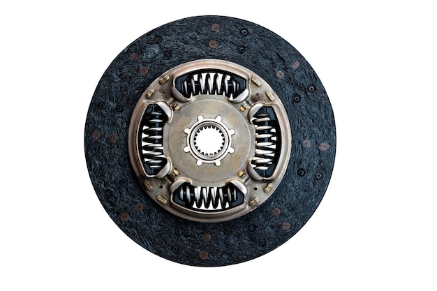 Deteriorated car clutch plates isolated on white background with clipping path