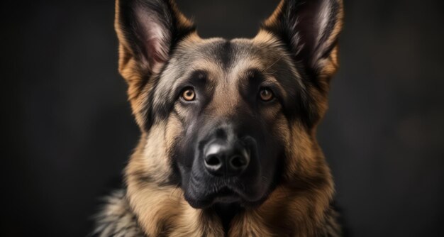 Photo determination in the eyes of a german shepherd