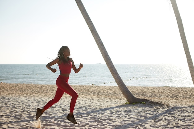 Determined jogging woman