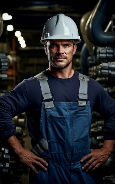 Determined Male Pipefitter Portrait