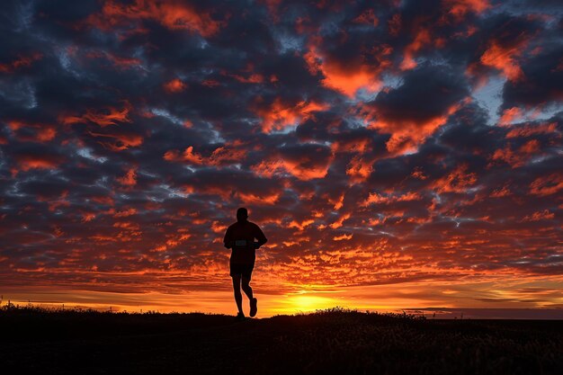 Determined Runner at Sunrise