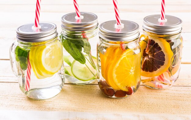 Detox citrus infused water as a refreshing summer drink