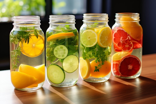 Detox water infused with citrus fruits and herbs cleanse and rejuvenate