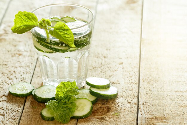 Detox water with cucumber