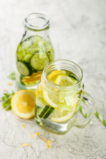 Detox water with cucumber