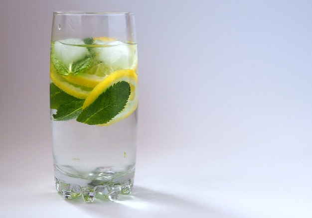 Detox water with lemon and mint