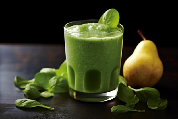 Photo detoxifying pear spinach cooler