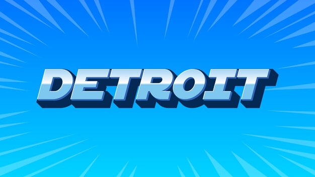 Photo detroit 3d blue text