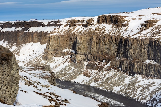 Dettifoss waterfall in winter season Iceland