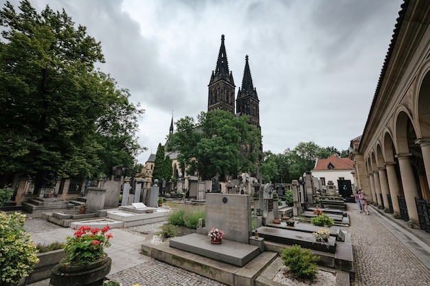 Deur van de kerk van St. Peter en Paul in Vysehrad kasteel, Praag, Tsjechië