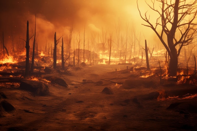 写真 破壊的な結果 バの悪夢を解き放つ 01234 03 恐ろしい山火事と干ばつ