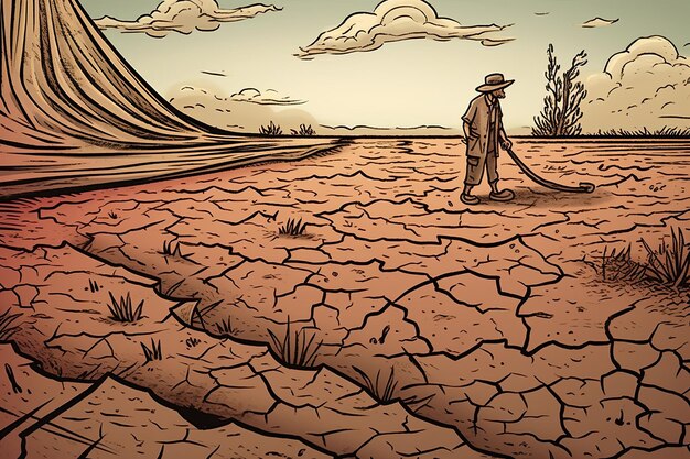 Photo devastating drought illustration generative ai