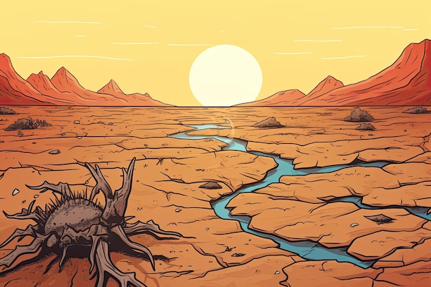 Photo devastating drought illustration generative ai