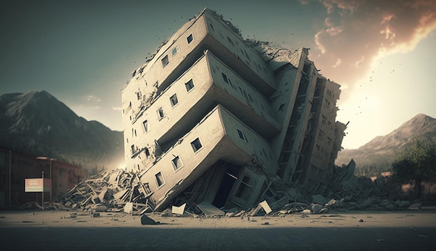 Devastating earthquake ai generator art image