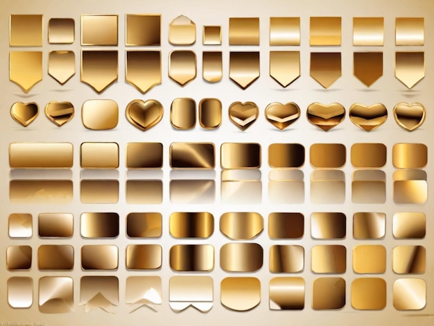 Develop a comprehensive set of dynamic metallic gold gradients tailored for vectors to infuse your