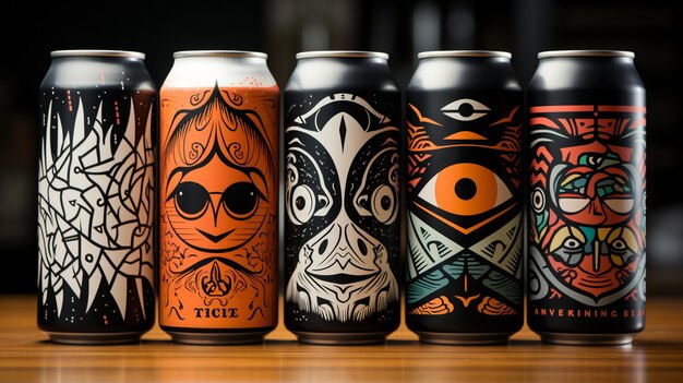 Photo develop a label design for craft beer background