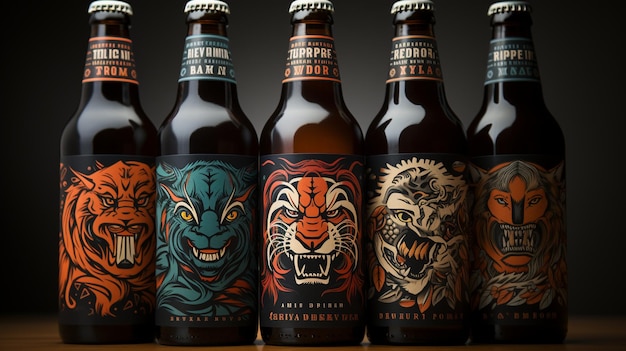 Photo develop a label design for craft beer background