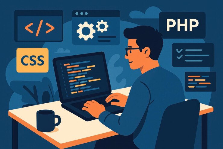 Photo developer coding web applications